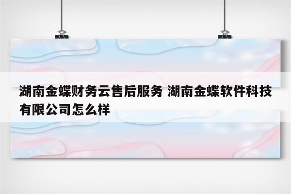 湖南金蝶财务云售后服务 湖南金蝶软件科技有限公司怎么样