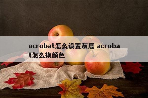 acrobat怎么设置灰度 acrobat怎么换颜色