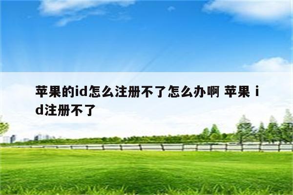 苹果的id怎么注册不了怎么办啊 苹果 id注册不了