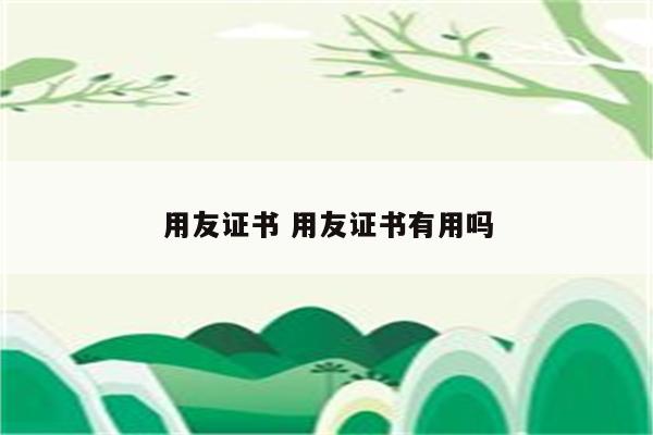 用友证书 用友证书有用吗
