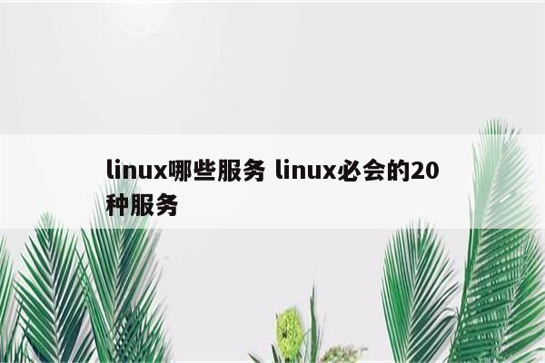 linux哪些服务 linux必会的20种服务