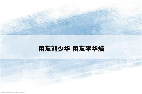 用友刘少华 用友李华焰