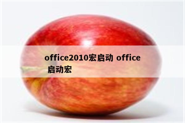 office2010宏启动 office 启动宏
