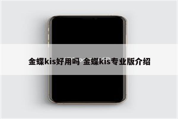 金蝶kis好用吗 金蝶kis专业版介绍