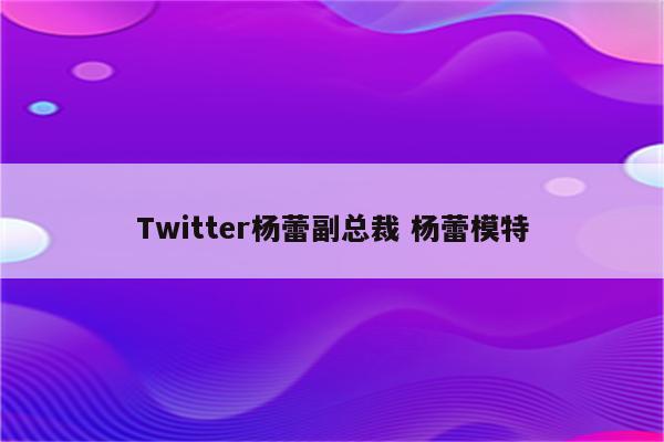 Twitter杨蕾副总裁 杨蕾模特