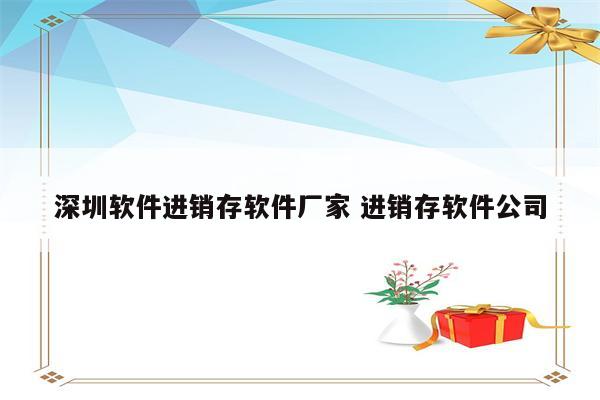 深圳软件进销存软件厂家 进销存软件公司