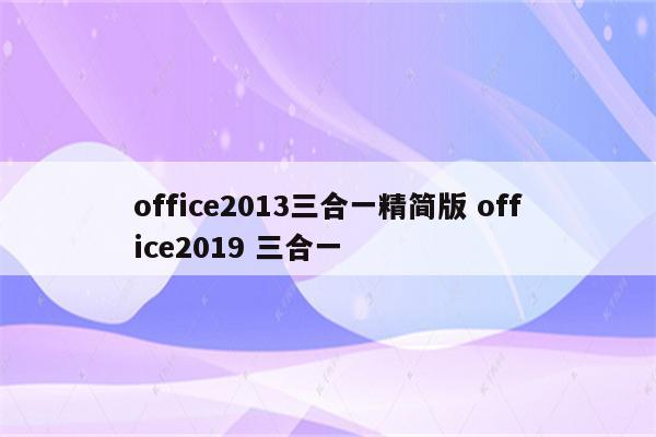 office2013三合一精简版 office2019 三合一