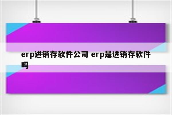 erp进销存软件公司 erp是进销存软件吗