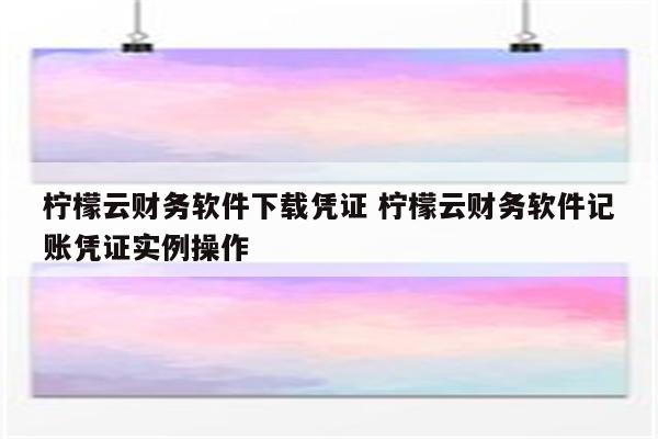 柠檬云财务软件下载凭证 柠檬云财务软件记账凭证实例操作