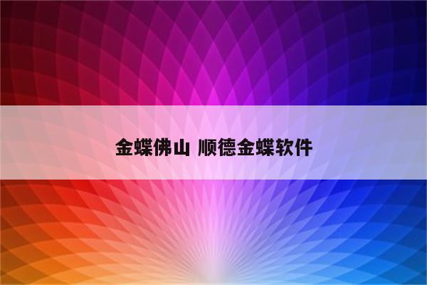 金蝶佛山 顺德金蝶软件