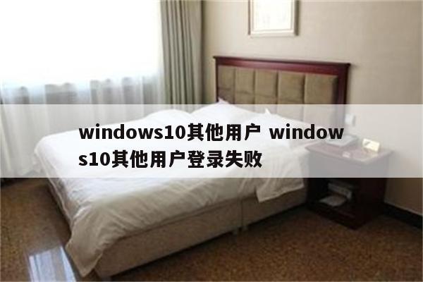 windows10其他用户 windows10其他用户登录失败