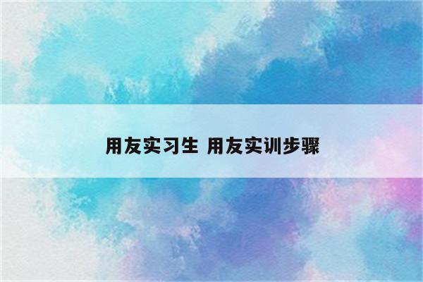 用友实习生 用友实训步骤