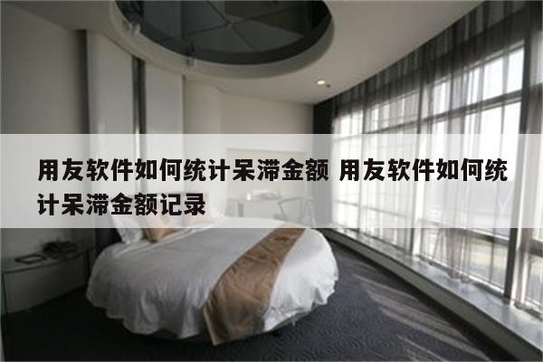 用友软件如何统计呆滞金额 用友软件如何统计呆滞金额记录