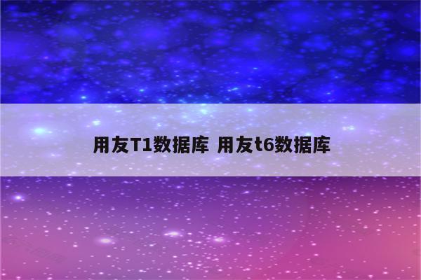 用友T1数据库 用友t6数据库