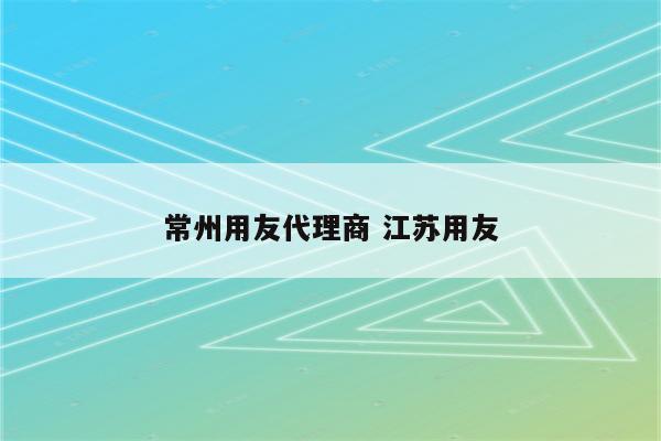 常州用友代理商 江苏用友
