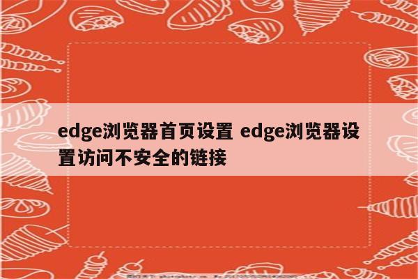 edge浏览器首页设置 edge浏览器设置访问不安全的链接