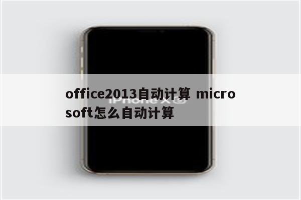 office2013自动计算 microsoft怎么自动计算