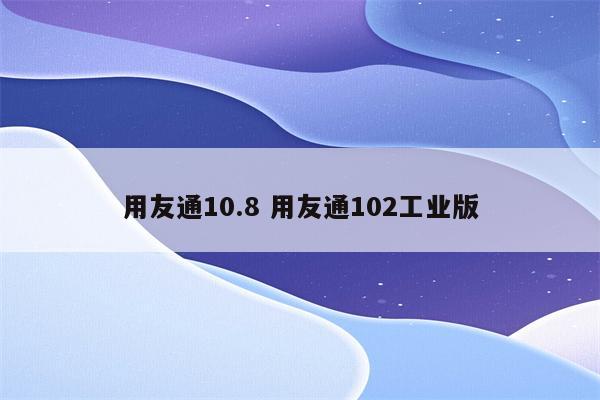 用友通10.8 用友通102工业版