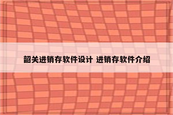 韶关进销存软件设计 进销存软件介绍