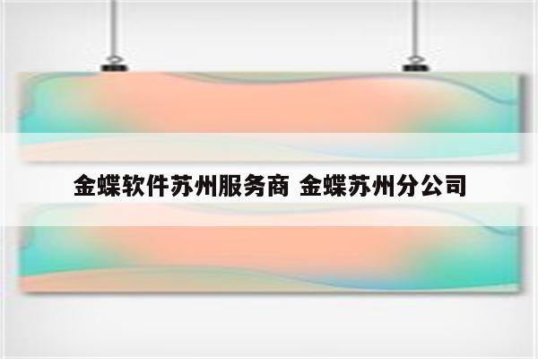 金蝶软件苏州服务商 金蝶苏州分公司