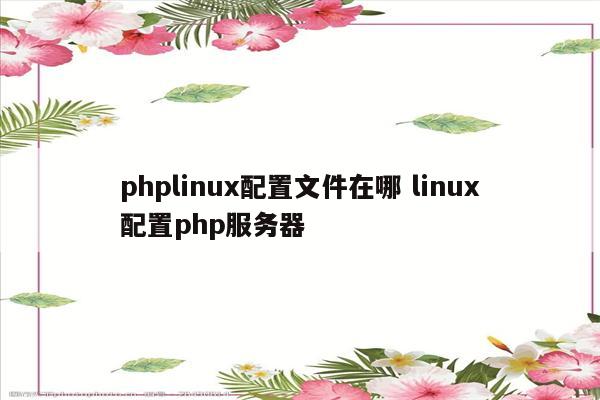 phplinux配置文件在哪 linux配置php服务器