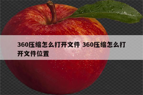 360压缩怎么打开文件 360压缩怎么打开文件位置