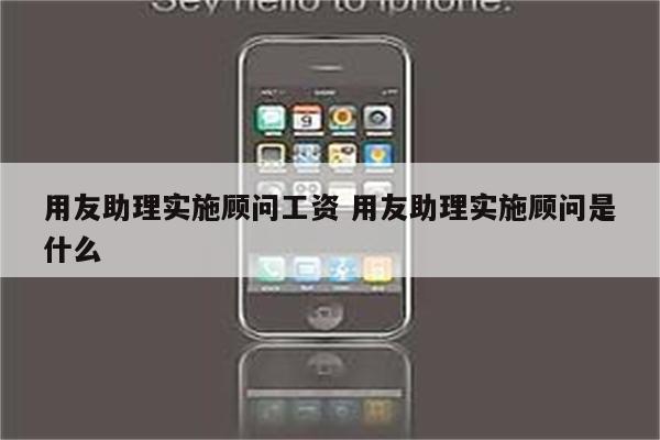用友助理实施顾问工资 用友助理实施顾问是什么