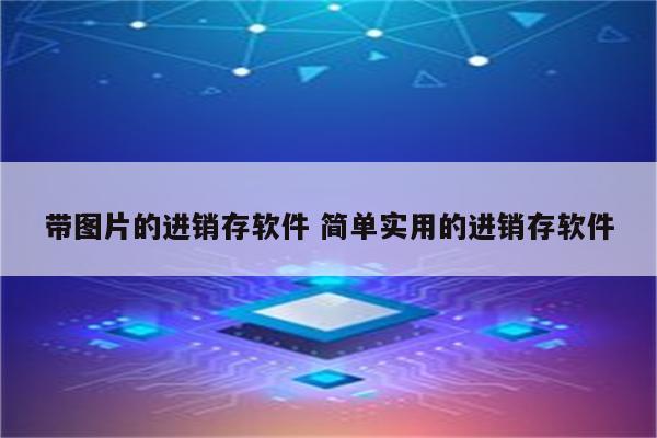 带图片的进销存软件 简单实用的进销存软件