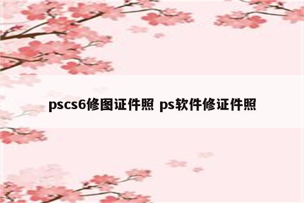pscs6修图证件照 ps软件修证件照