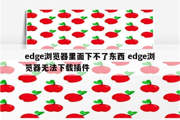 edge浏览器里面下不了东西 edge浏览器无法下载插件