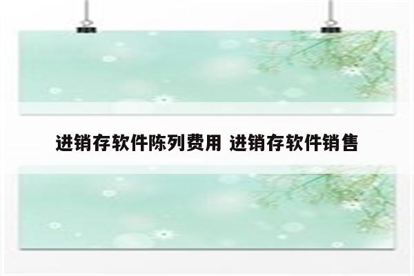 进销存软件陈列费用 进销存软件销售