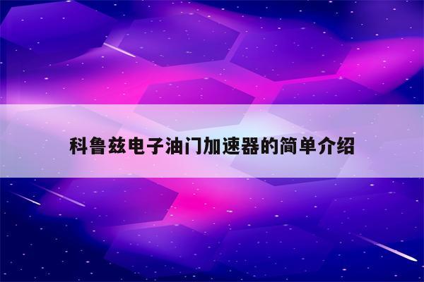 科鲁兹电子油门加速器的简单介绍