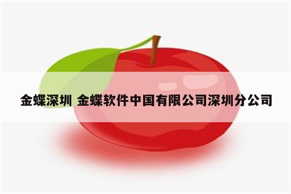 金蝶深圳 金蝶软件中国有限公司深圳分公司