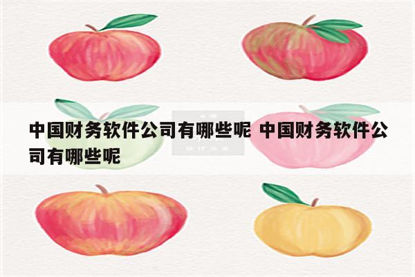 中国财务软件公司有哪些呢 中国财务软件公司有哪些呢