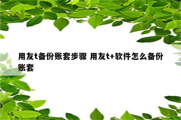 用友t备份账套步骤 用友t+软件怎么备份账套