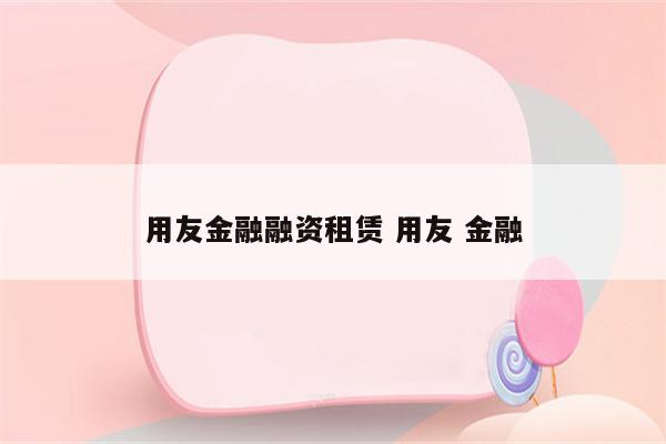 用友金融融资租赁 用友 金融