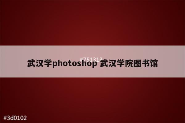 武汉学photoshop 武汉学院图书馆