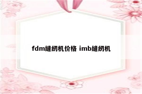 fdm缝纫机价格 imb缝纫机