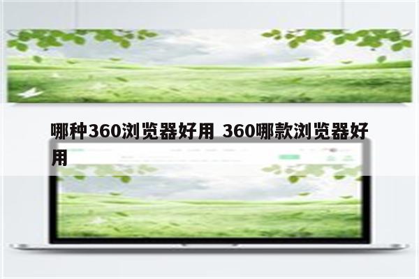 哪种360浏览器好用 360哪款浏览器好用