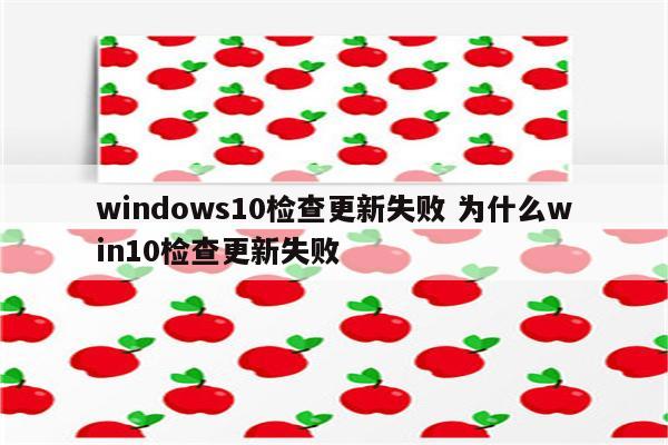 windows10检查更新失败 为什么win10检查更新失败