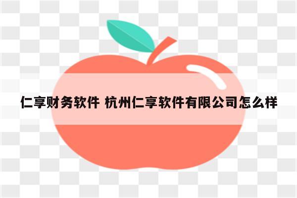 仁享财务软件 杭州仁享软件有限公司怎么样