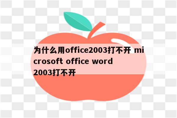 为什么用office2003打不开 microsoft office word 2003打不开