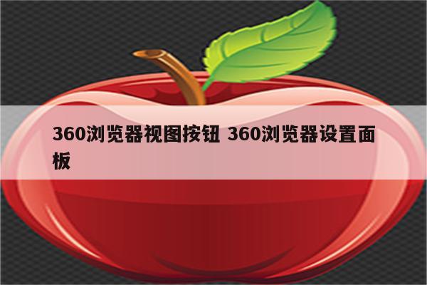 360浏览器视图按钮 360浏览器设置面板