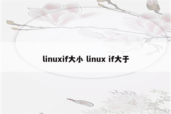 linuxif大小 linux if大于