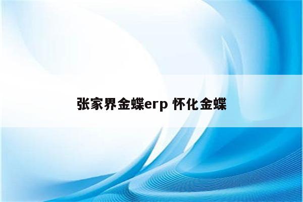 张家界金蝶erp 怀化金蝶