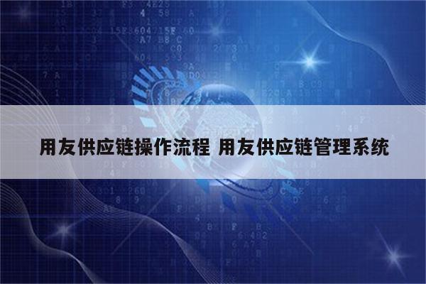 用友供应链操作流程 用友供应链管理系统