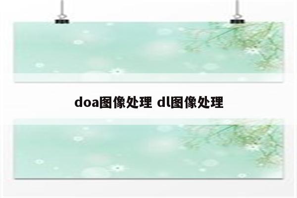 doa图像处理 dl图像处理