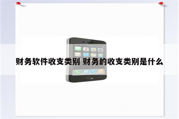 财务软件收支类别 财务的收支类别是什么