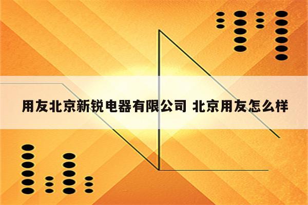 用友北京新锐电器有限公司 北京用友怎么样