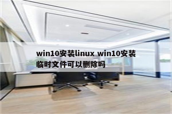 win10安装linux win10安装临时文件可以删除吗